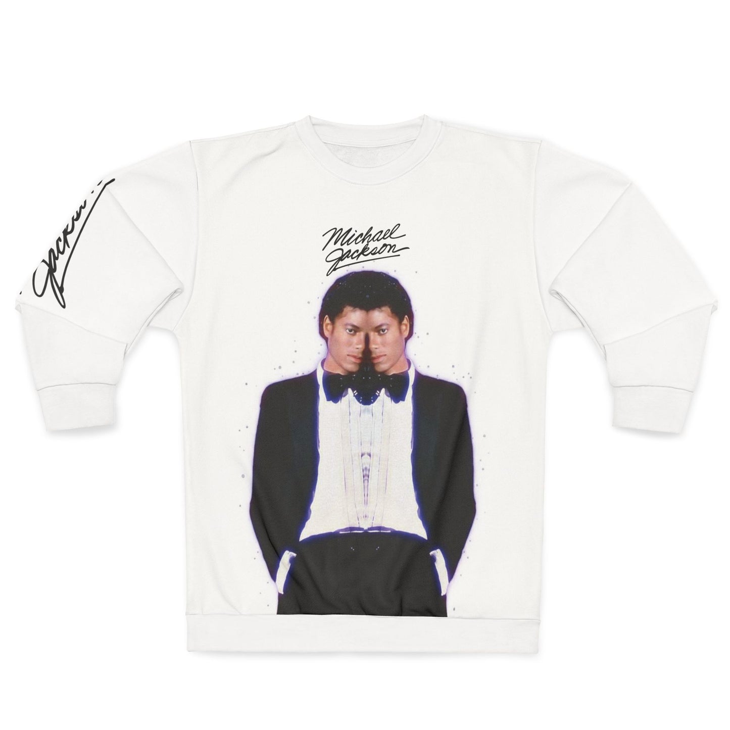 MJ FOREVER (double Michael) Unisex Sweatshirt, Music Lover Gift, Retro Apparel, Concert Merch, AOP Design, Streetwear