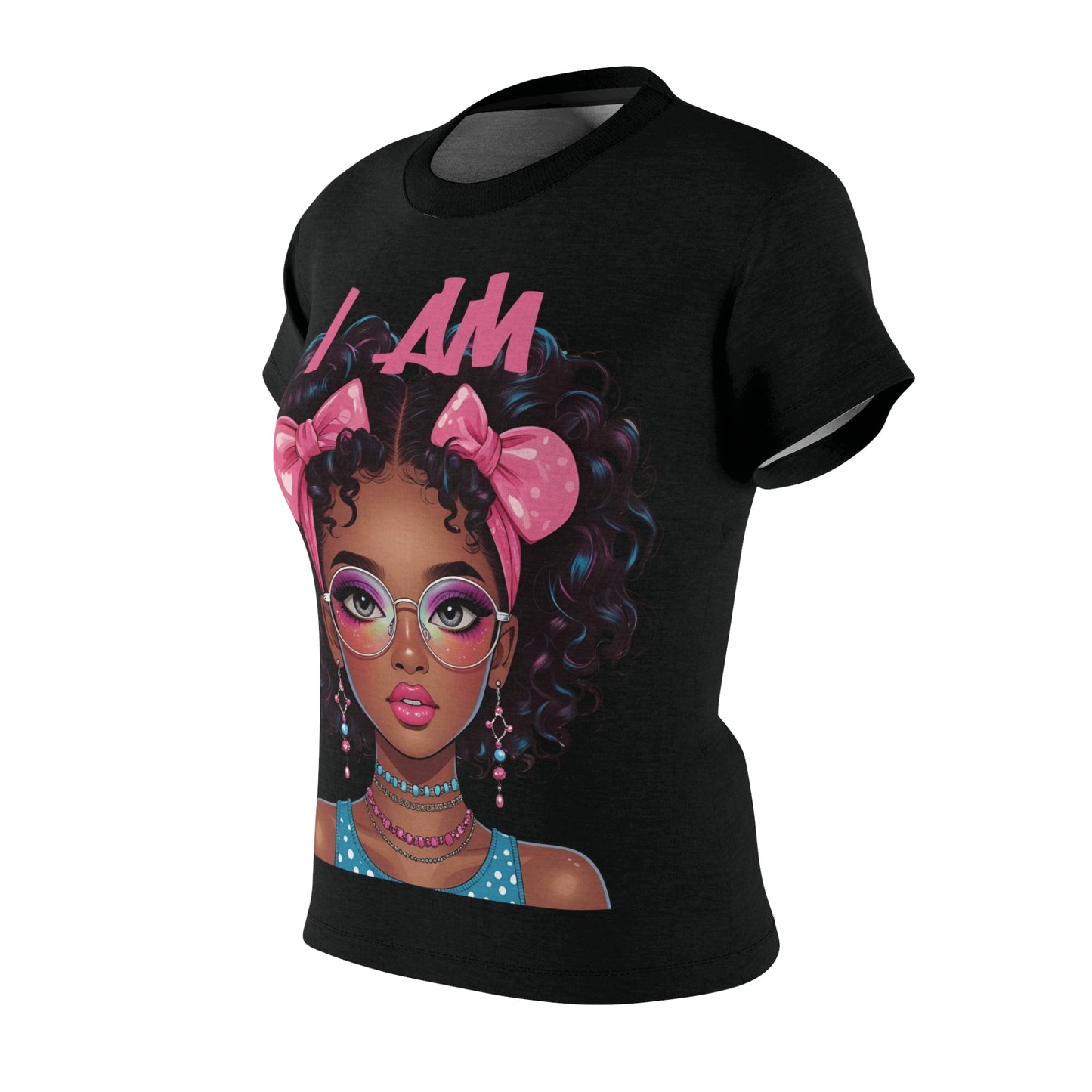 I AM HER Graphic Tee, Women's Cut & Sew T-Shirt, Self-Confidence Shirt, Gift for Her, Fashionable Casual Wear