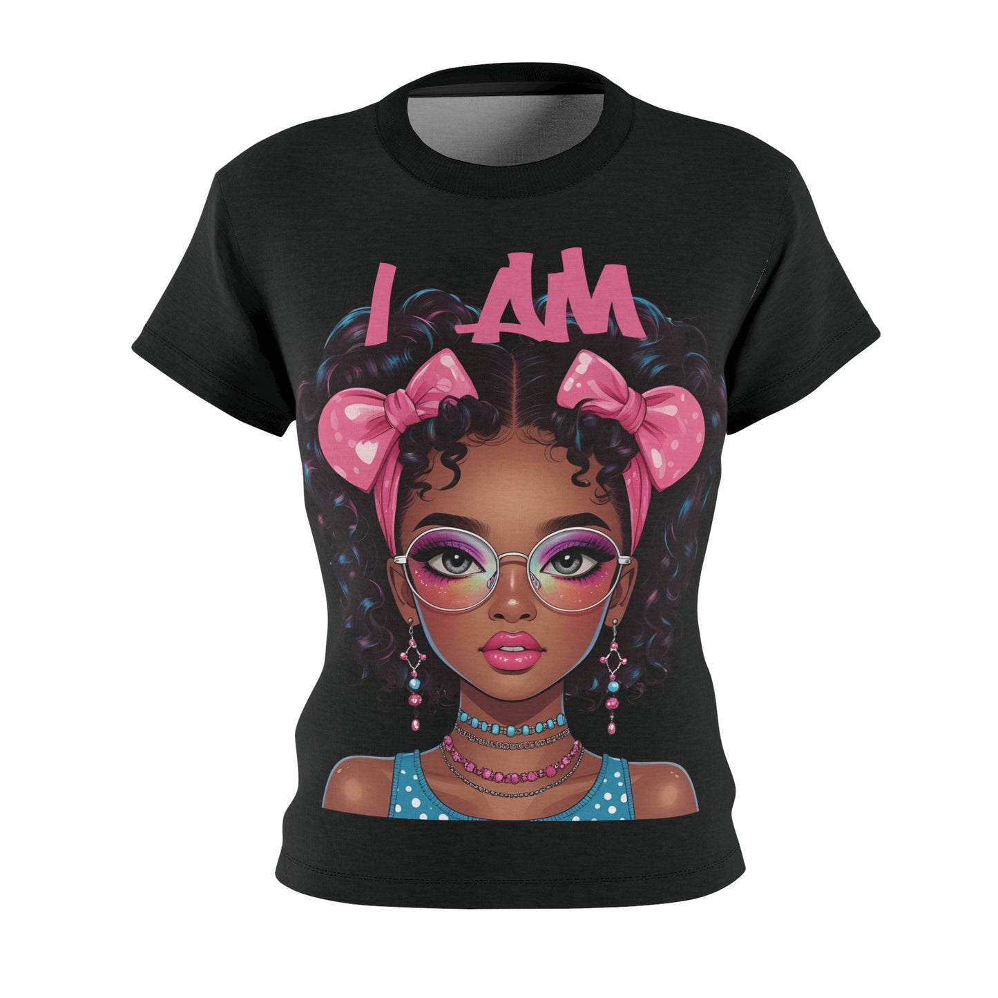 I AM HER Graphic Tee, Women's Cut & Sew T-Shirt, Self-Confidence Shirt, Gift for Her, Fashionable Casual Wear