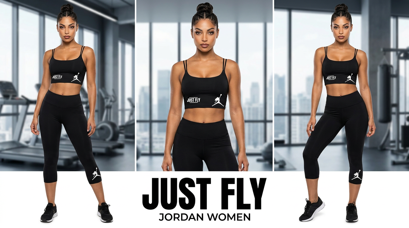 Just Fly Women's Luxe Sports Bra — Athletic Crop Top with Jump Shot Silhouette