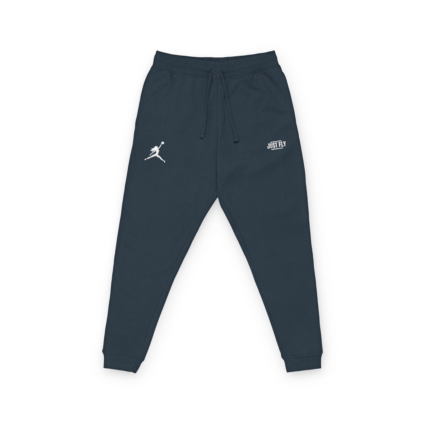 JUST FLY Embroidered Fleece Joggers – Streetwear Athletic Sweatpants