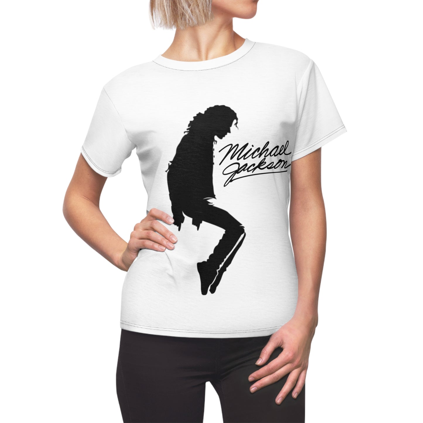 MJ FOREVER Women's Graphic Tee - Retro Music Shirt, AOP Tee, Music Lover Gift, Concert Attire, Vintage Style