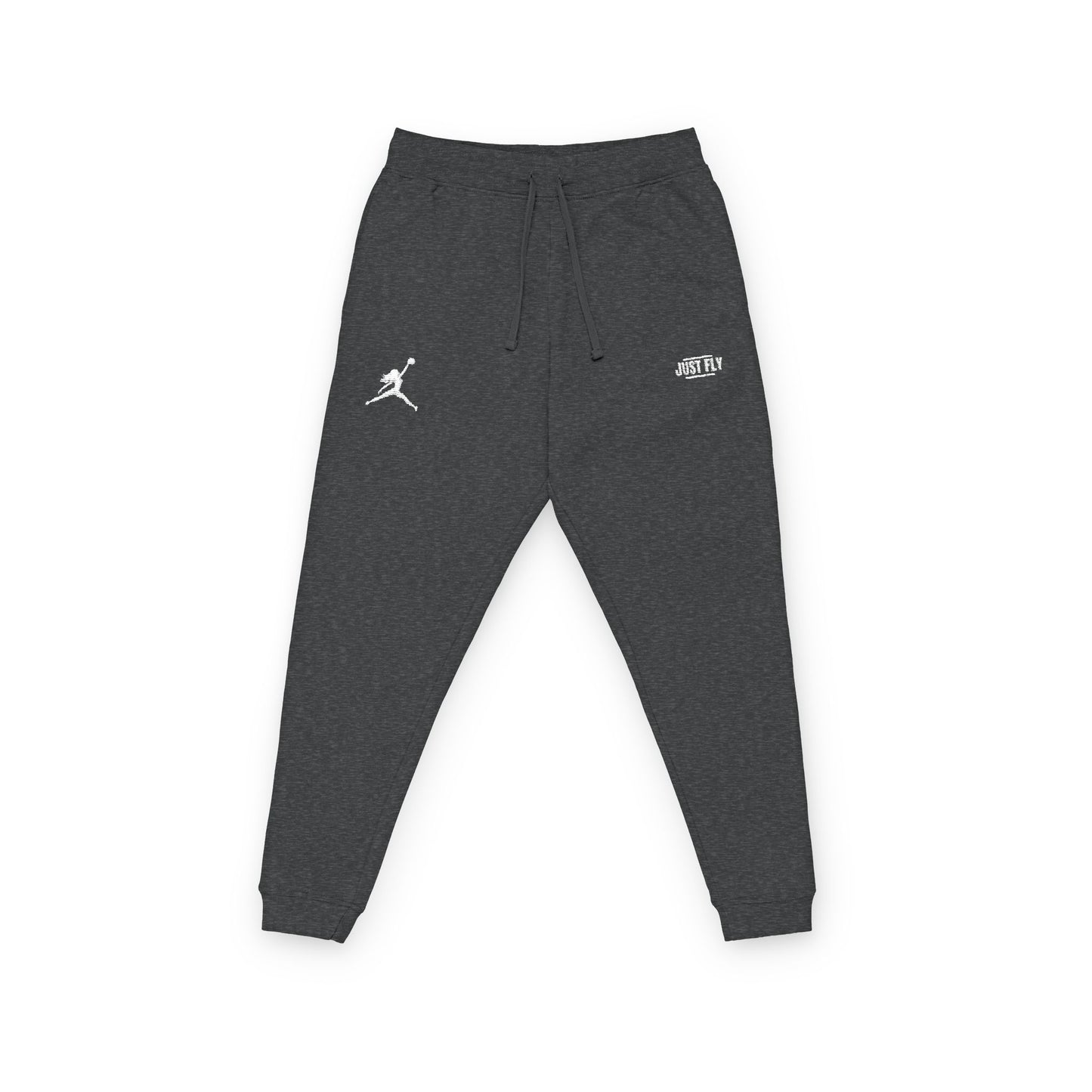 JUST FLY Embroidered Fleece Joggers – Streetwear Athletic Sweatpants