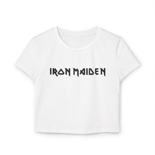 Women's Baby Tee - Iron Maiden Inspired Graphic, Goth Style Top for Concerts, Casual Wear, and Music Lovers