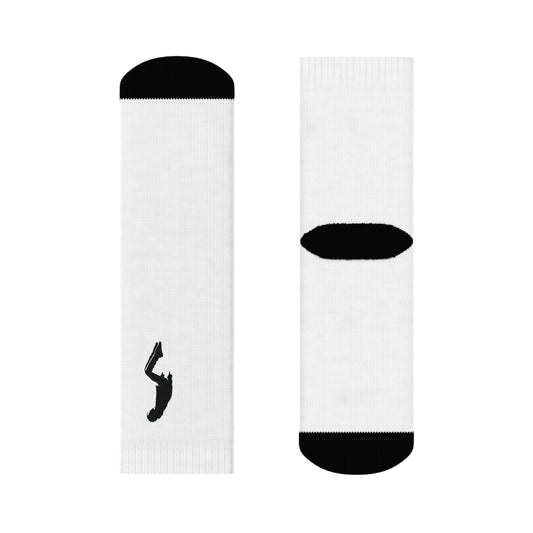 Diver Silhouette Crew Socks — Minimal Black & White Athletic Socks