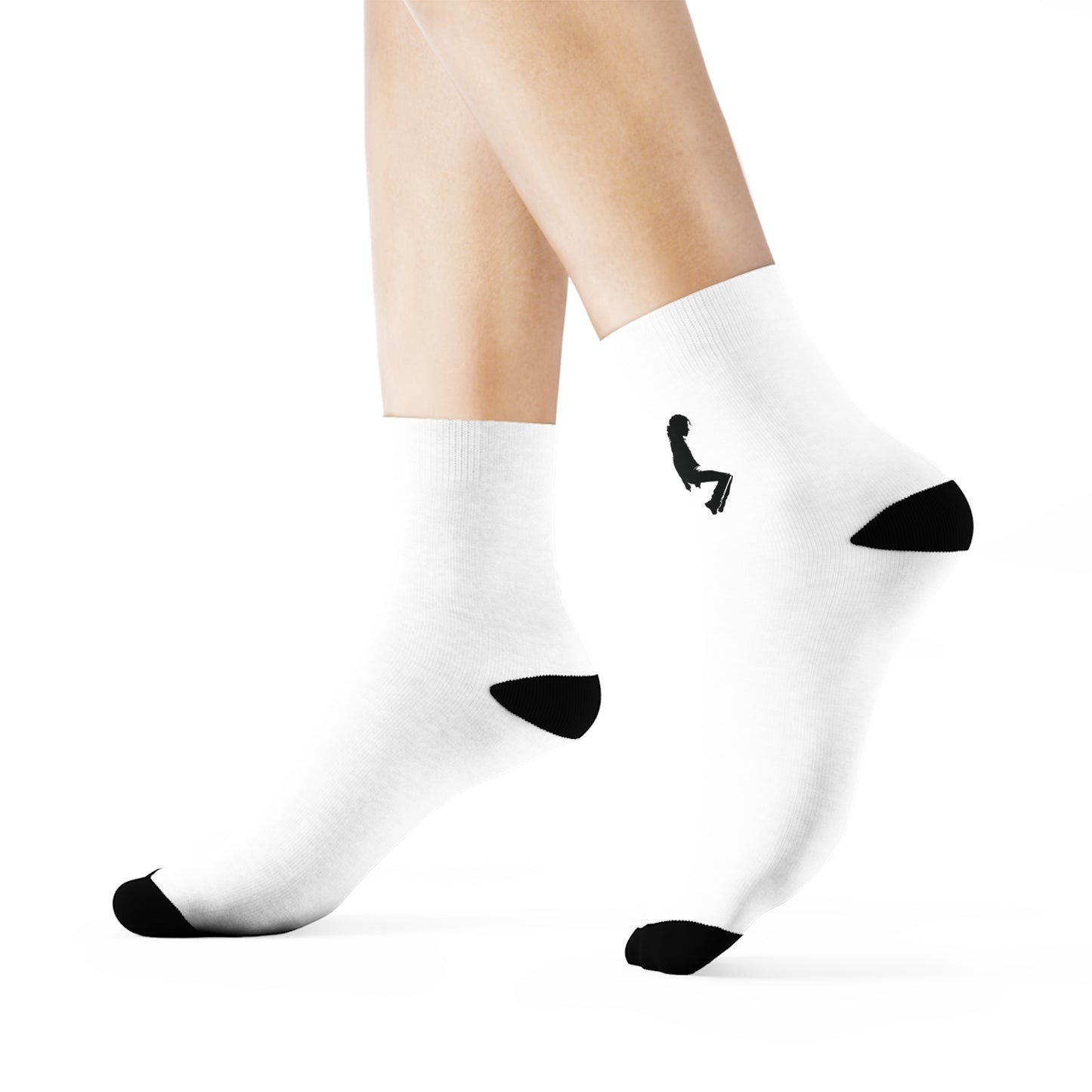 Diver Silhouette Crew Socks — Minimal Black & White Athletic Socks