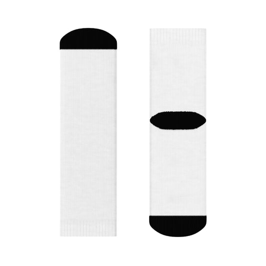 Diver Silhouette Crew Socks — Minimal Black & White Athletic Socks