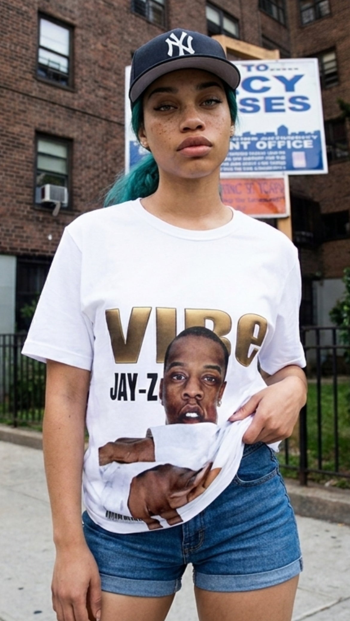 JAY-Z  — 'Vibe' Photo Print Women's Short Sleeve Shirt