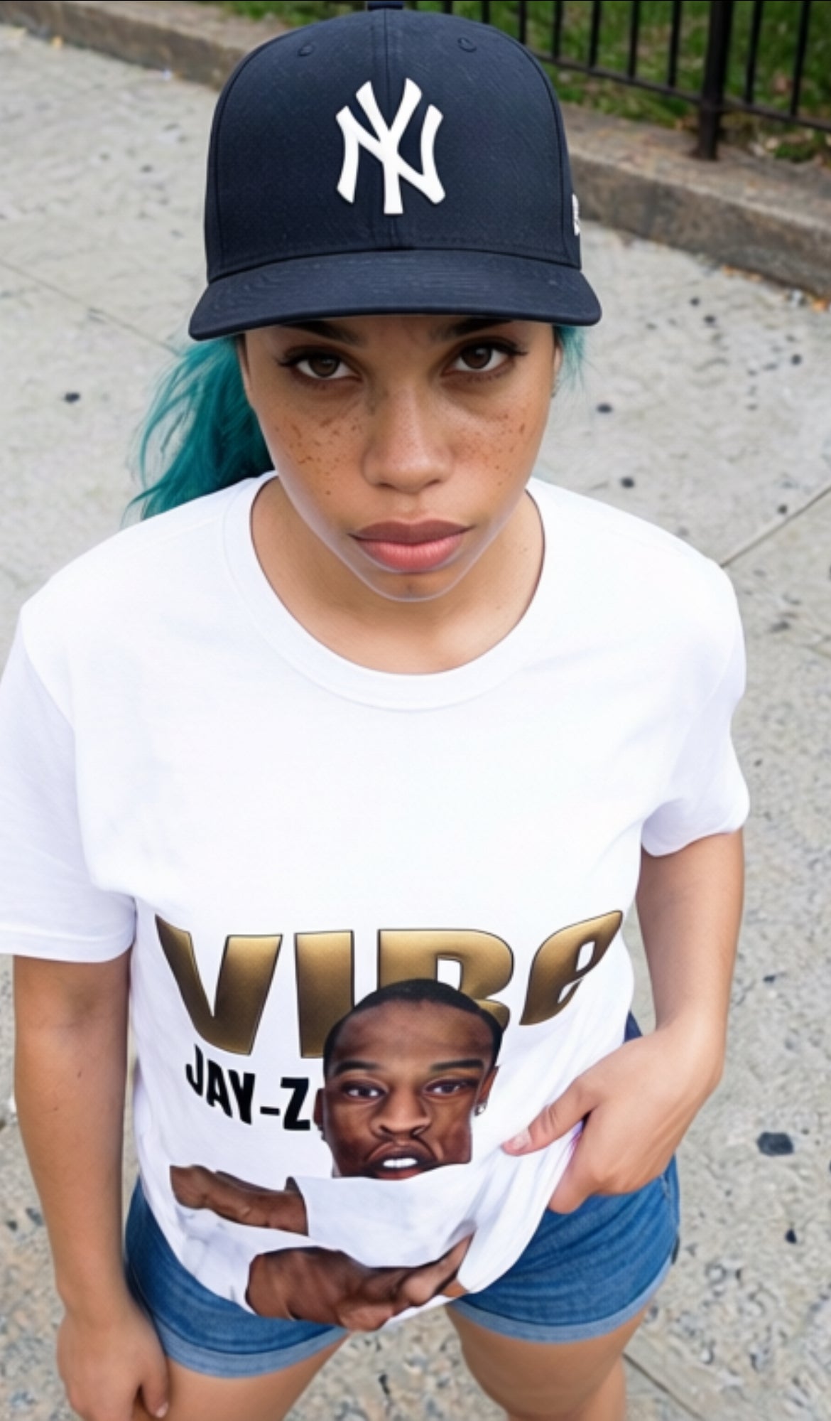 JAY-Z  — 'Vibe' Photo Print Women's Short Sleeve Shirt