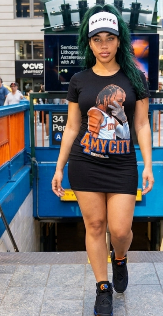 Knicks 4 My City T-Shirt Dress — All-Over Print Fan Dress