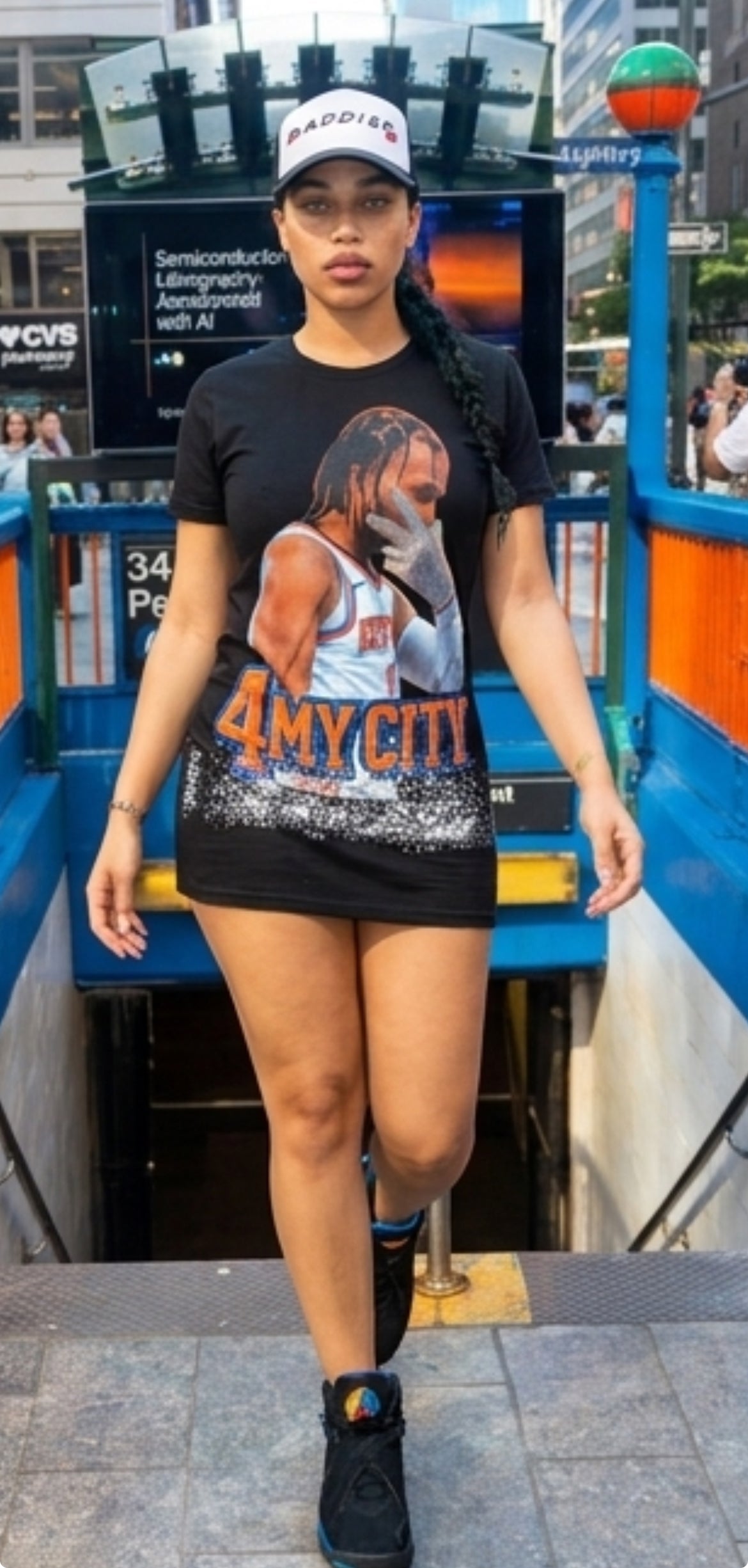 Knicks 4 My City T-Shirt Dress — All-Over Print Fan Dress