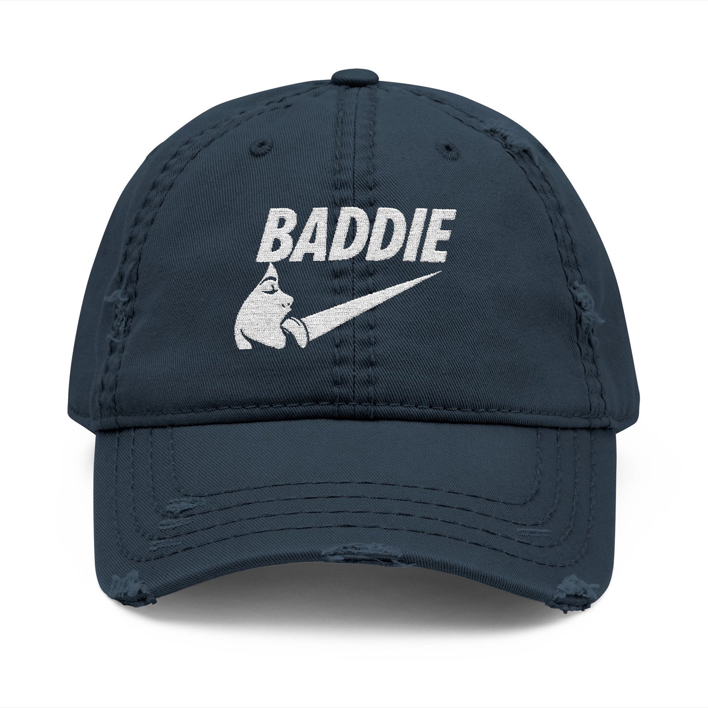 BADDIE Distressed  Hat (Embroidery)