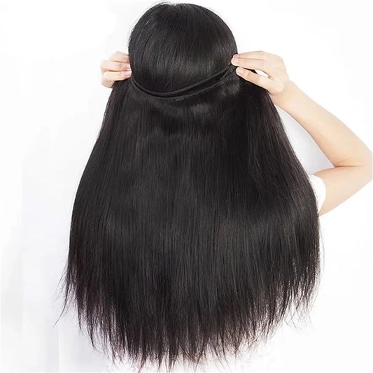 Silky Straight Bundles Human Hair Remy Brazilian Hair Extensions 1/3/4 PCS Natural Black Hair Weave Bundles 14-30 Inches