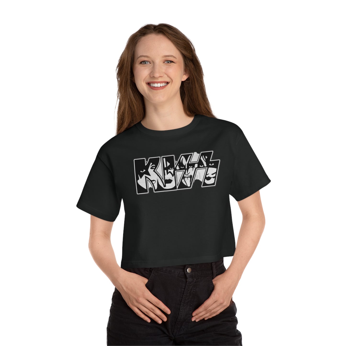 Crop Top T-Shirt Kiss Design Sexy Summer Look