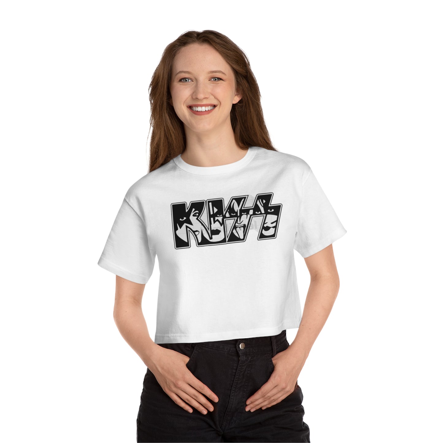 Crop Top T-Shirt Kiss Design Sexy Summer Look