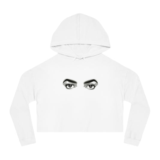 MJ FOREVER  Stylish Women's Cropped Hoodie with Eye Design | Perfect for Casual Wear, Gifts, Street Style, Festivals, Everyday Comfort