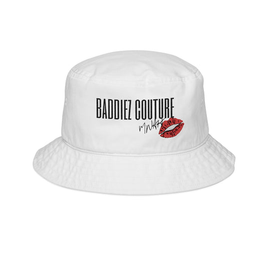 Stylish Embroidered Bucket Hat - Baddiez Couture with Lip Design