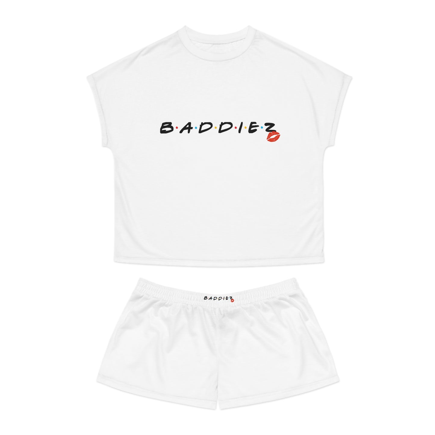 Trendy Women's Short Pajama Set - BADDIEZ, Cozy Sleepwear, Lounge Outfit, Perfect Gift for Relaxation, Cute PJs, Casual Home Wear