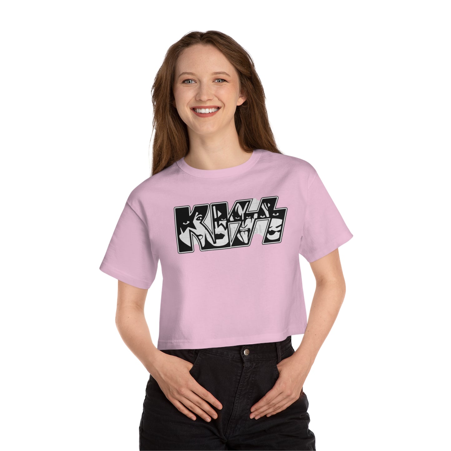 Crop Top T-Shirt Kiss Design Sexy Summer Look