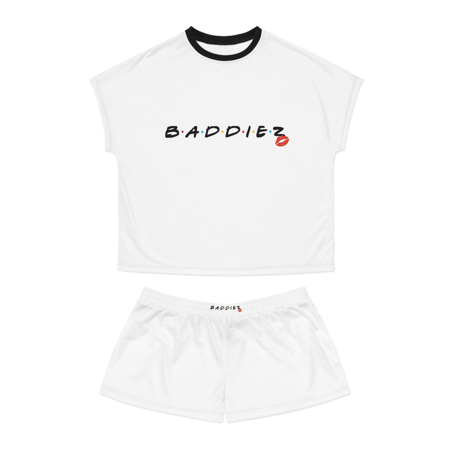 Trendy Women's Short Pajama Set - BADDIEZ, Cozy Sleepwear, Lounge Outfit, Perfect Gift for Relaxation, Cute PJs, Casual Home Wear