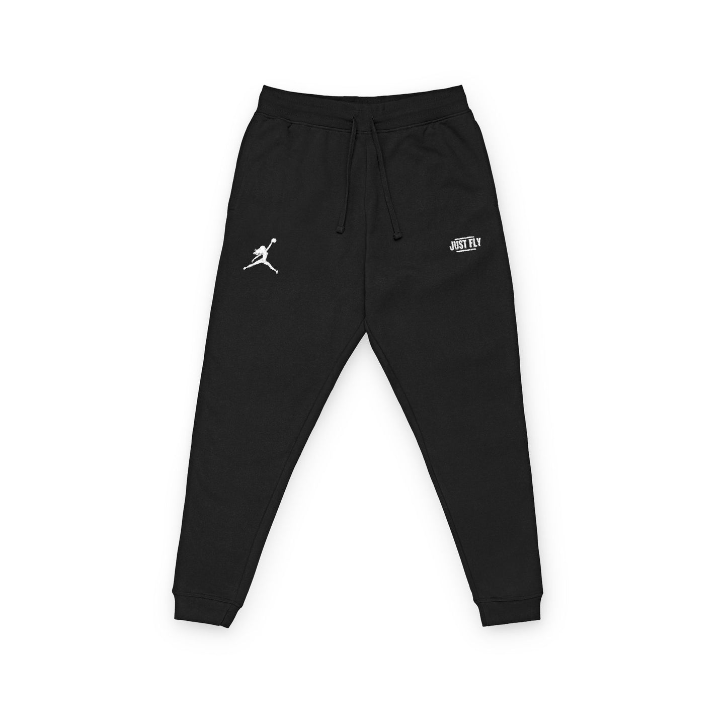 JUST FLY Embroidered Fleece Joggers – Streetwear Athletic Sweatpants